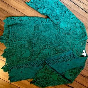 Green lace top